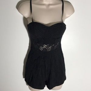 Black knit romper